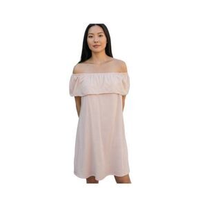 COTTON ON PEACH RUFFLE OFF-THE-SHOULDER SHIFT DRESS SZ.S EUC.